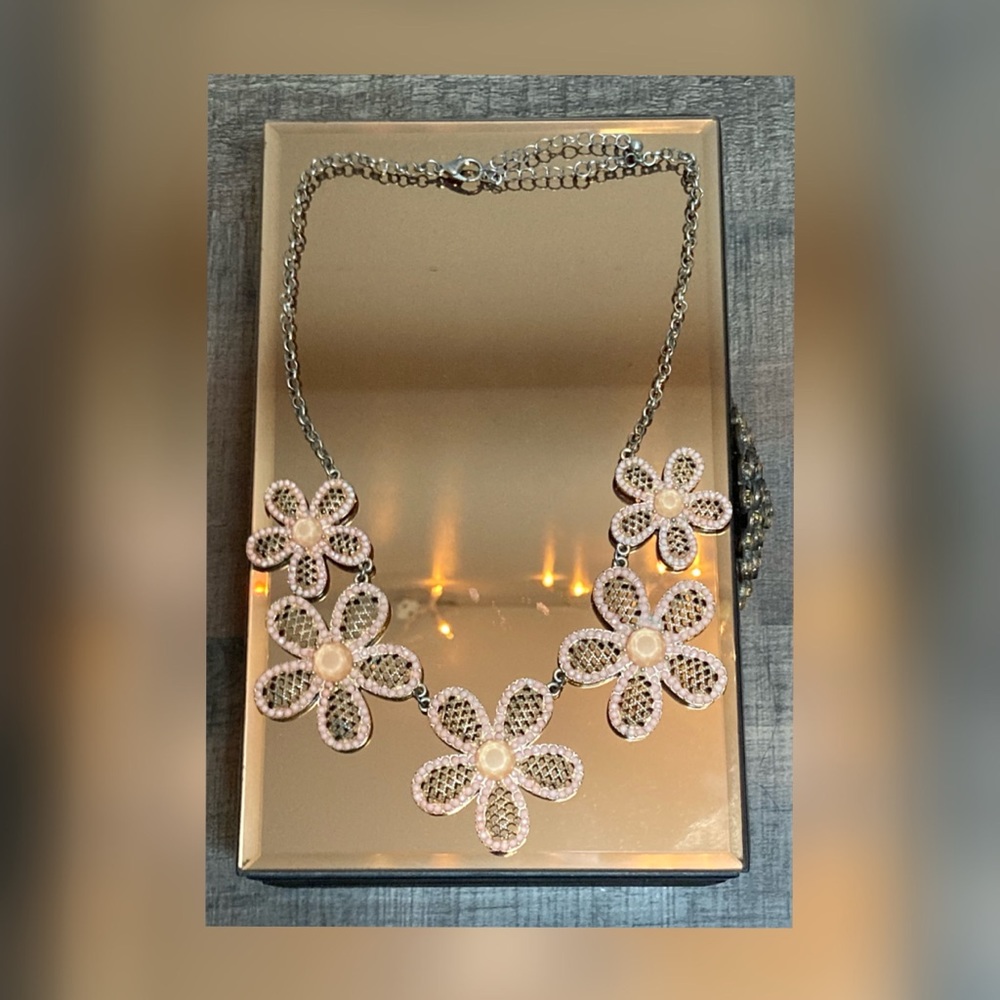Rose gold flower necklace